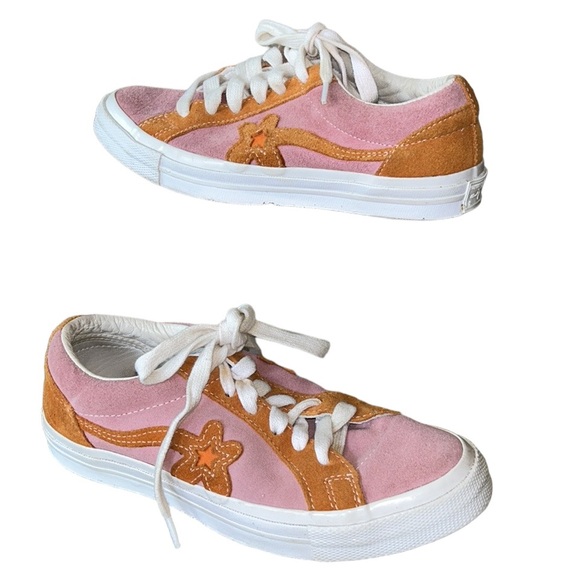 Golf Le Fleur x Converse One Star Ox Pink Orange Suede Sneakers  7 Women / 5 Men - Picture 4 of 16